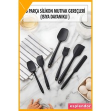 Esplendor Isıya Dayanıklı Silikon Mutfak Gereçleri 6 Parça Siyah Yanmaz Yapışmaz