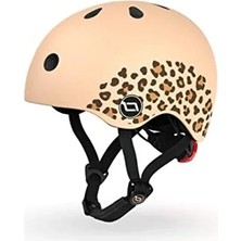 Die Grup Unisex Genç Leopar Desenli Scooter Kaskı, Xxs-S (45-51 Cm)