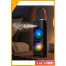 Esplendor USB Şarjlı Çift Başlıklı Buharlı Masaüstü Fan Sessiz Serinletici Işıklı Fan