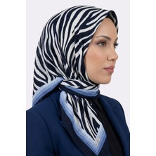 Hadiora Lacivert Mavi Zebra Desenli Mio Caz Eşarp