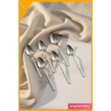 Esplendor 20 cm Paslanmaz Çelik Yemek Kaşığı 6 Parça Günlük Kullanım Sofra Seti