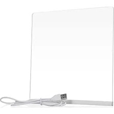 Die Grup LED Işıklı Akrilik Yazı Tahtası - 20X20 Cm, USB Bağlantılı ve 7 Renkli Kalem