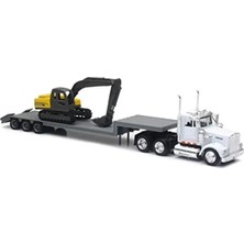 Die Grup 1:43 Ölçekli Kenworth W900 Römork Modeli, Inşaat Ekskavatörlü