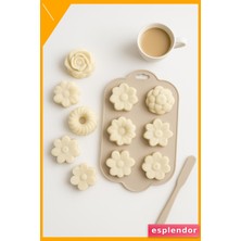 Esplendor 6 Bölmeli Silikon Kek Kalıbı 17X27CM Krem Renk Muffin Çikolata