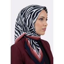Hadiora Lacivert Pudra Zebra Desenli Mio Caz Eşarp