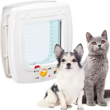 Die Grup Beyaz Renkli 13,5X13,7 cm Standart Kedi-Köpek Kapısı