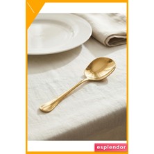 Esplendor Orta Boy Paslanmaz Çelik Servis Kaşığı Gold 21CM Sunum Gereci
