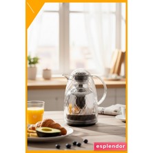Esplendor 1 Litre Akrilik Çay Termosu Şeffaf 12 Saat Sıcak 24 Saat Soğuk Tutma