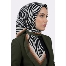 Hadiora Haki Kahve Zebra Desenli Mio Caz Eşarp