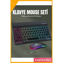 Esplendor Rgb Aydınlatmalı Şarjlı Kablosuz Klavye ve Mouse Seti – Modern ve Kompakt Tasarım