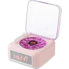 Die Grup Nostaljik Mini Plak Görünümlü Bluetooth Hoparlör, Pembe