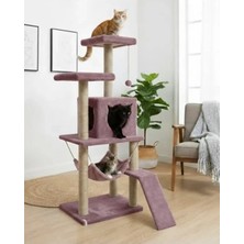 Die Grup Gül Kurusu Renkli 124 cm Kedi Tırmalama Kulesi - Platformlu Tasarım