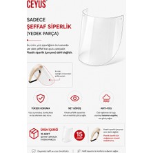 Ceyus Yüz Koruma Siperlik Yedek Şeffaf Siper Paketi 250 Mikron (Anti Fog) Buğu Yapmaz.(15 Adet)