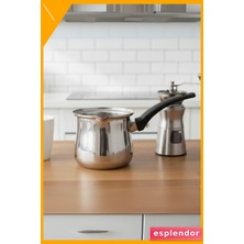 Esplendor 1,5 Lt Paslanmaz Çelik Cezve Büyük Boy 12CM Çelik Renk