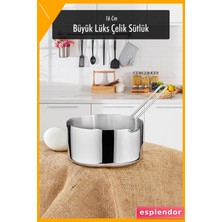 Esplendor Büyük Boy Paslanmaz Çelik Sütlük 1400ML 16CM Sosluk Kaçerola