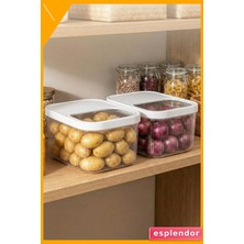Esplendor 2'li 12 Lt Multibox Beyaz Kayar Kapaklı Saklama Kabı & Erzak Kabı & Patates Soğan Kovası