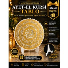 ModuLab 3D Ayetel Kürsi Yazılı 3D Baskı Dekoratif Tablo – Altın Renk Standlı Masa Üstü Islami Dekor