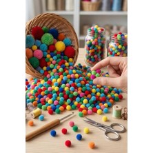 100 Adet Karışık Renkli Yumuşak Ponpon Seti – 1.5 cm (15 Mm) Hobi ve Süsleme Ponponları