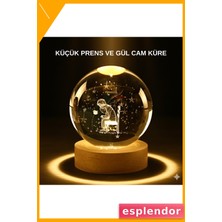 Esplendor Küçük Prens Işıklı Küre Lamba Ahşap Taban Büyük Boy Hediyelik