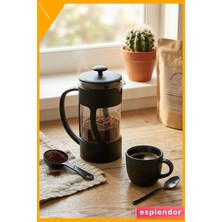 Esplendor 350ML Borosilikat Cam French Press Siyah Kahve Demleme Gereci