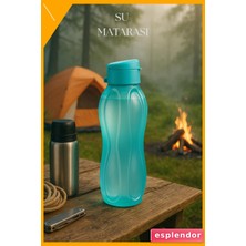 Esplendor 1 Litre Plastik Sporcu Matara Turkuaz Renk 28CM Boy Su Şişesi
