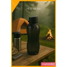 Esplendor Plastik Sporcu Matara 1 Litre Füme Renk 6X6X28CM Günlük Kullanım