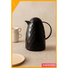 Esplendor 1 Litre Akrilik Çay Termosu 12 Saat Sıcak 24 Saat Soğuk Tutma Siyah