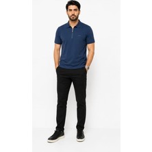 Boss Fermuar Yaka Lacivert Regular Fit  Tshırt