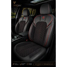 Trobus Renault Clio 5 2019+ Uyumlu Vertör Serisi Ortopedik Tay Tüyü Siyah Kırmızı Koltuk Kılıfı