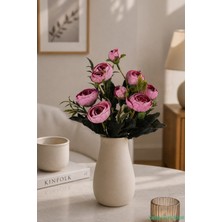 Yapay Çiçek Sitesi Yapay Şakayık Gül Demeti 31CM Pembe