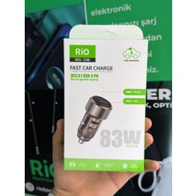 Rio Araç Şarjmatik Hem Usb-A 18W Hemde Type-C 65W Çıkışlı Araç Çakmaklık Girişli Hızlı Şarj