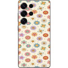 Le Balvo Samsung Galaxy S25 Ultra Uyumlu Gülen Çiçekler Baskılı Silikon Kılıf