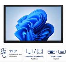 Grandstarr TMP215M 21.5'' FHD Panel Tip Endüstriyel Dokunmatik Monitör - HDMI ve VGA Haberleşmeli