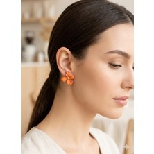 Tılsım Accesories Çiçek Küpe Turuncu