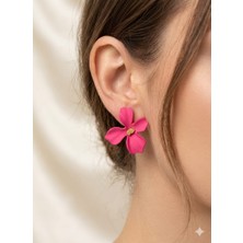 Tılsım Accesories Çiçek Küpe Fuşya