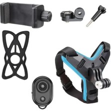 Die Grup Evrensel Bluetooth Kumandalı Aksiyon Kamera ve Telefon Kask Tutucu