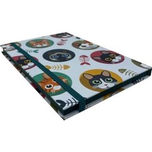 Die Grup Kılçıklı Kediler Temalı Çizgisiz Defter, Hard Cover