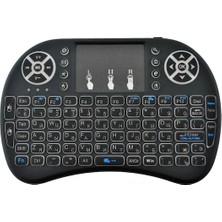 Uray Store Smart Tv Box Ps3 Uyumlu Kablosuz Dokunmatik Işıklı Şarjlı Touchpadli Mini Q Klavye