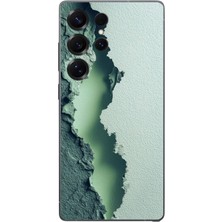Le Balvo Samsung Galaxy S25 Ultra Uyumlu Koyu Yeşil Izler Baskılı Silikon Kılıf