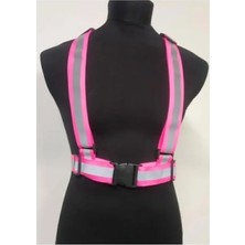 Die Grup Reflektörlü Pembe Motorcu Yeleği - Scooter ve Bisiklet Için