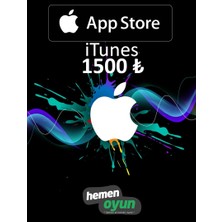 HemenOyun App Store Itunes 1500 Tl Hediye Kartı Bakiye Ios