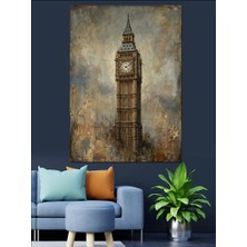 Tablomega Londra Big Ben Saat Kulesi Dekoratif Kanvas - Mdf Ahşap Tablo