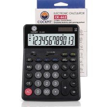 Artlantis Hesap Makinesi Siyah 14X19 cm 1 Adet Cockpıt CK-662 12 Haneli Büyük Boy Hafızalı Ofis Büro Masaüstü Hesap Makinası