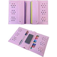 Die Grup 4 Bölmeli A4 Boyutunda Keçe Kalemlik ve Tablet Organizer Çanta - Pembe