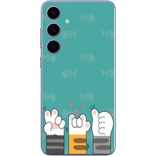 Le Balvo Samsung Galaxy S24 Plus Uyumlu Kedi Patileri Baskılı Silikon Kılıf