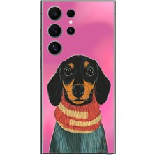 Le Balvo Samsung Galaxy S24 Ultra Uyumlu Sevimli Siyah Köpek Baskılı Silikon Kılıf