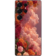 Le Balvo Samsung Galaxy S25 Ultra Uyumlu Güller ve Bulutlar Baskılı Silikon Kılıf