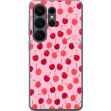 Le Balvo Samsung Galaxy S26 Ultra Uyumlu Pembe Kirazlar Baskılı Silikon Kılıf