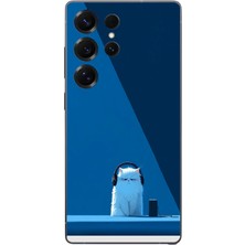 Le Balvo Samsung Galaxy S25 Ultra Uyumlu Kulaklı Kedi Baskılı Silikon Kılıf