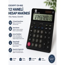 ArtMaster Hesap Makinesi Siyah 14X19 cm 1 Adet Cockpıt CK-662 12 Haneli Büyük Boy Hafızalı Büro Masaüstü Hesap Makinası